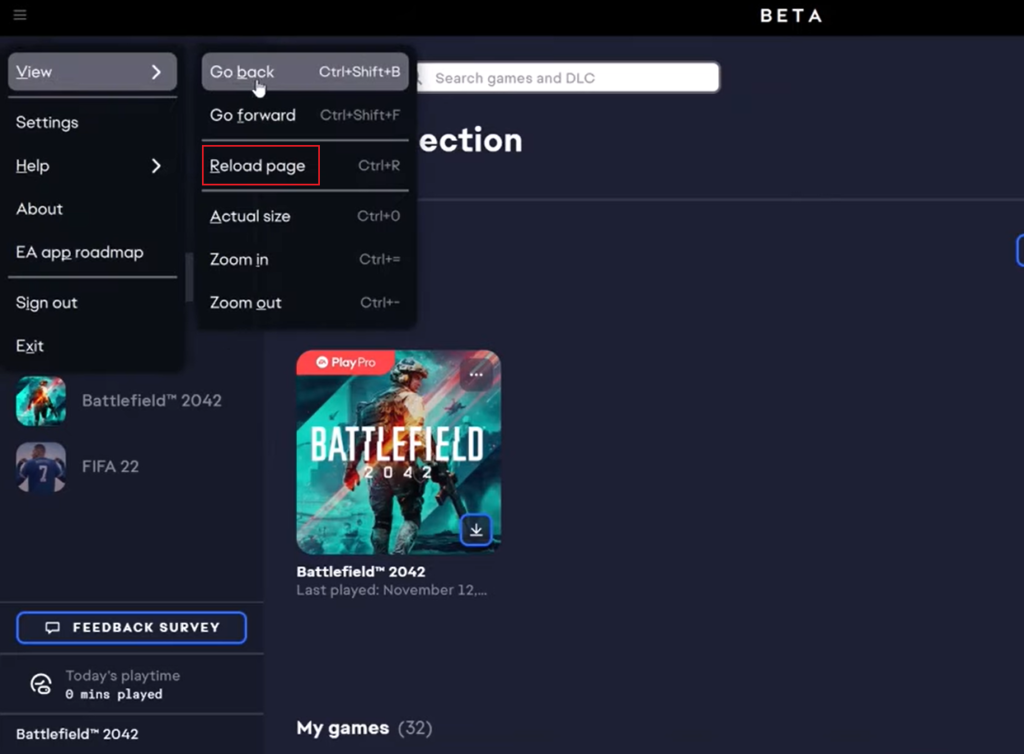 EA app not working