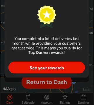 top dasher acceptance rate
