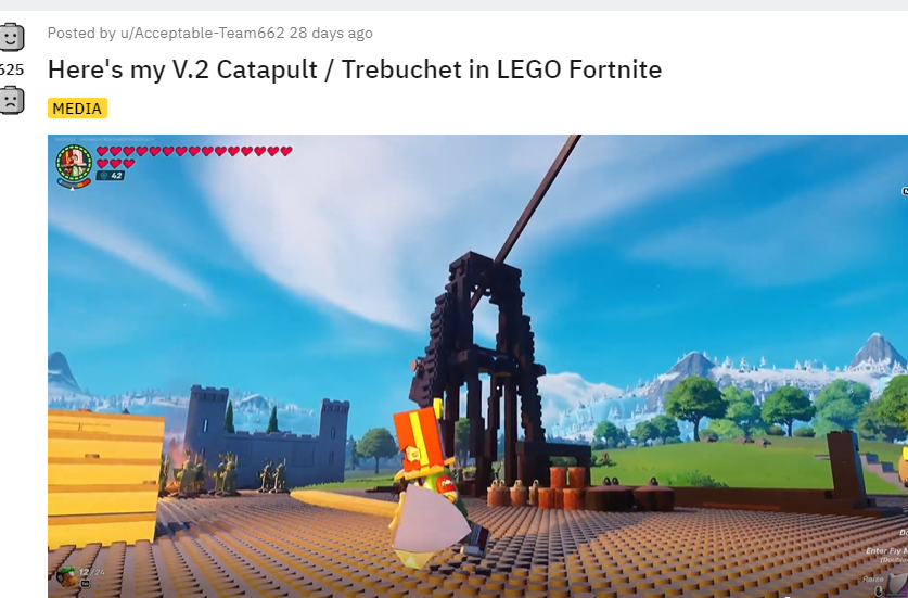 Player discover ways to create a catapult