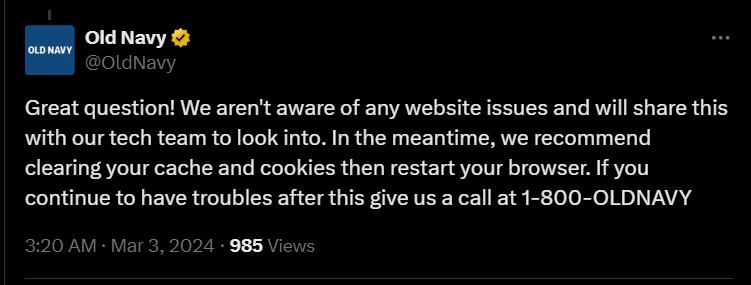 old navy website not working on iphone